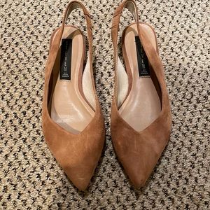 Steve by Steve Madden suede sling back flats